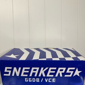 Golden Goose Blue and White Sneakers